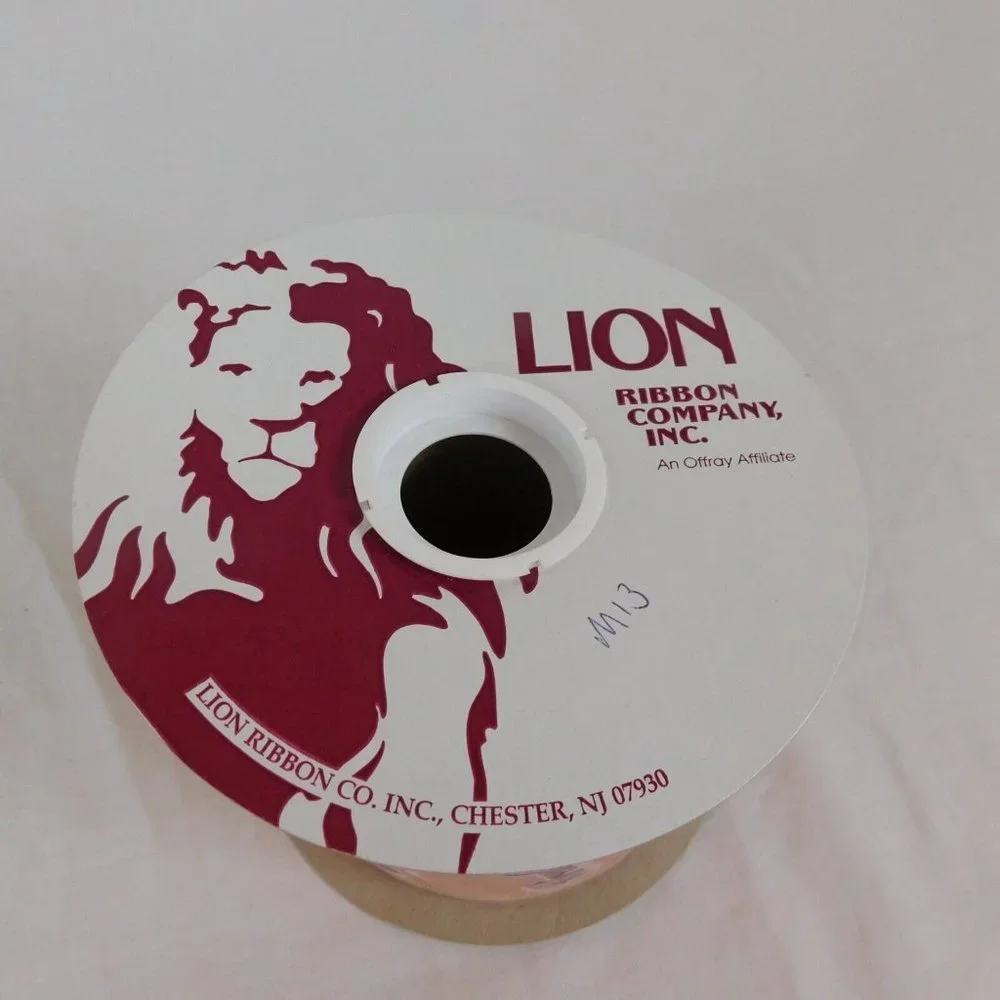 Peach MW Vista Lion Ribbon Sheer Wired 3-15/16